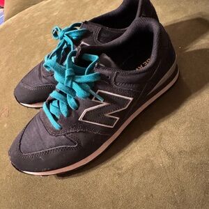 New Balance Black Shoes with Turquoise Laces